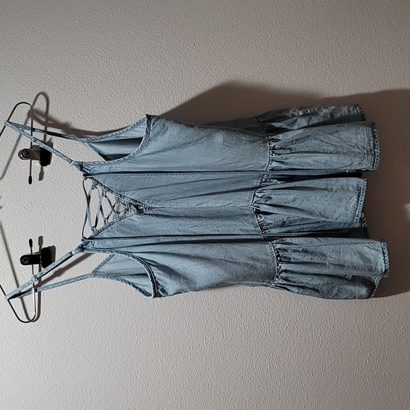 COPY - LOVE STITCH TANK TOP CRISS CROSS SLEEVELESS HIGH NECK BLUE WOMENS MEDIUM… - Picture 12 of 12